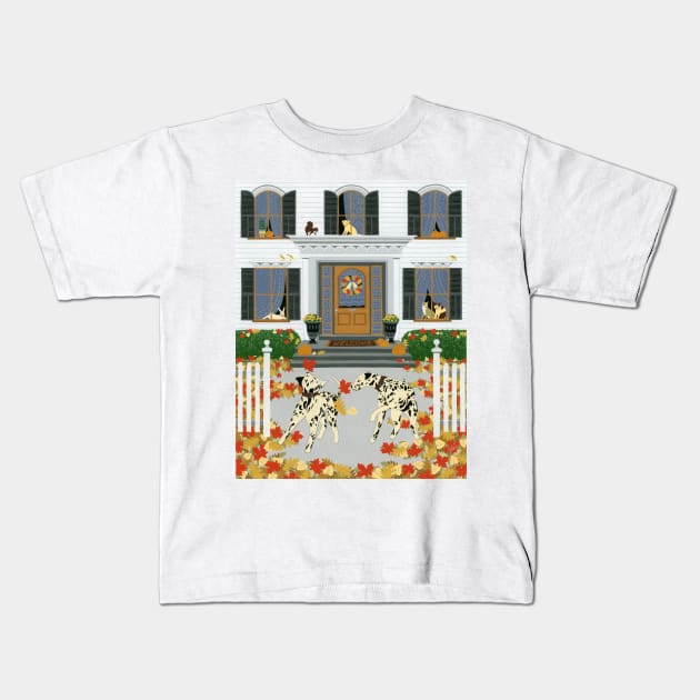 Autumn Leaf Game Kids T-Shirt by Golden Section